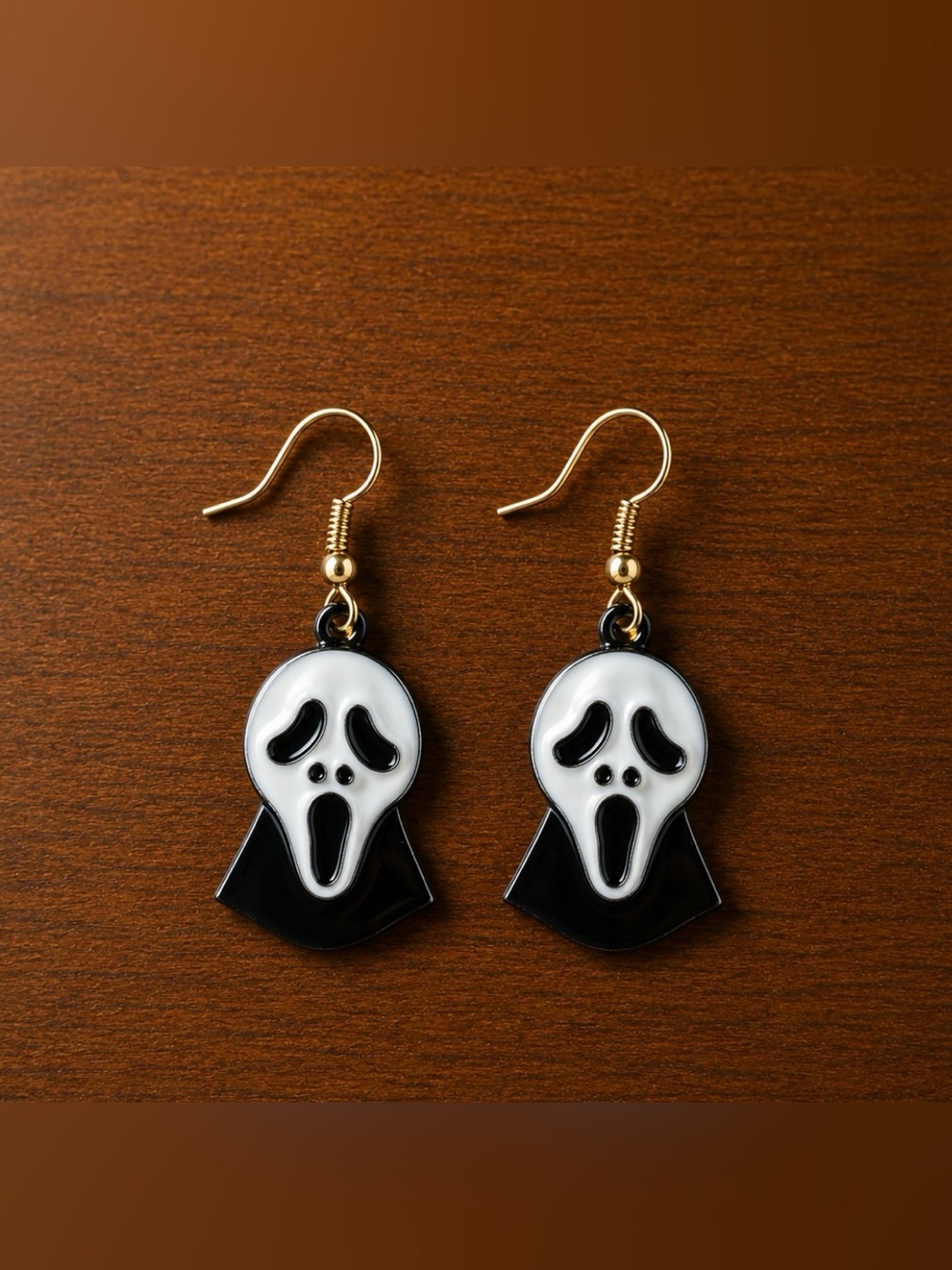 Ghost Face Halloween Drop Earring Handmade!